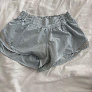 Light blue lululemon hotty hot shorts